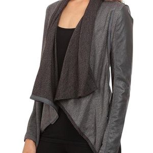 BlankNYC Faux Leather Asymmetrical Drape Jacket